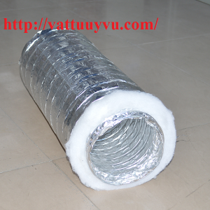 ống gió mềm nhôm có bảo ông Phi 150 ( cách nhiệt , cách âm , sợi Polyester)