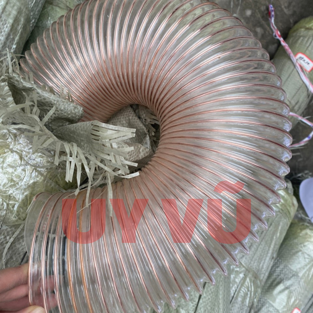 Ống hút bụi PU lõi đồng phi 75mm chống tĩnh điện lắp trong hệ thống hút bụi nhà xưởng