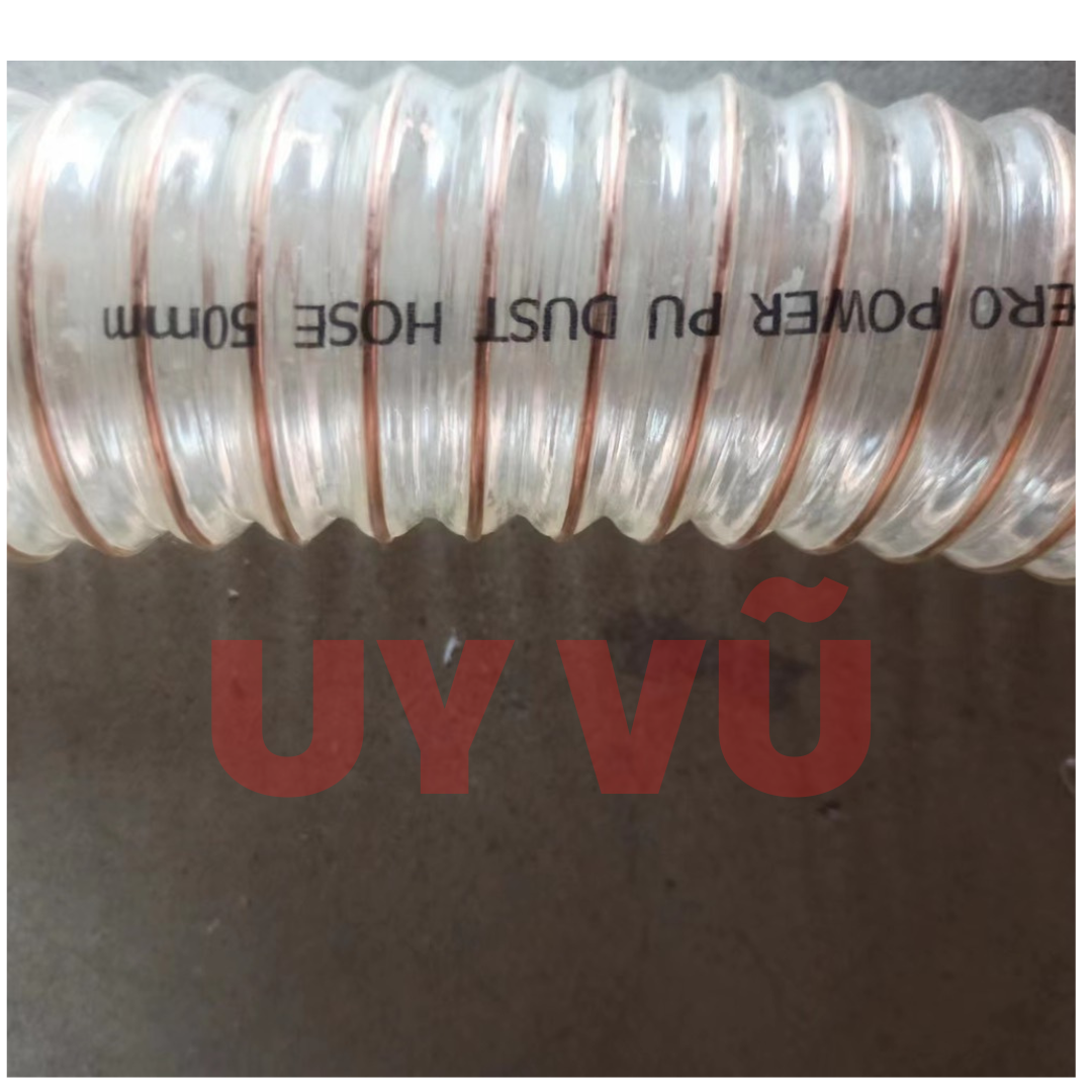 Ống hút bụi PU lõi đồng phi 50mm chống tĩnh điện lắp trong hệ thống hút bụi nhà xưởng