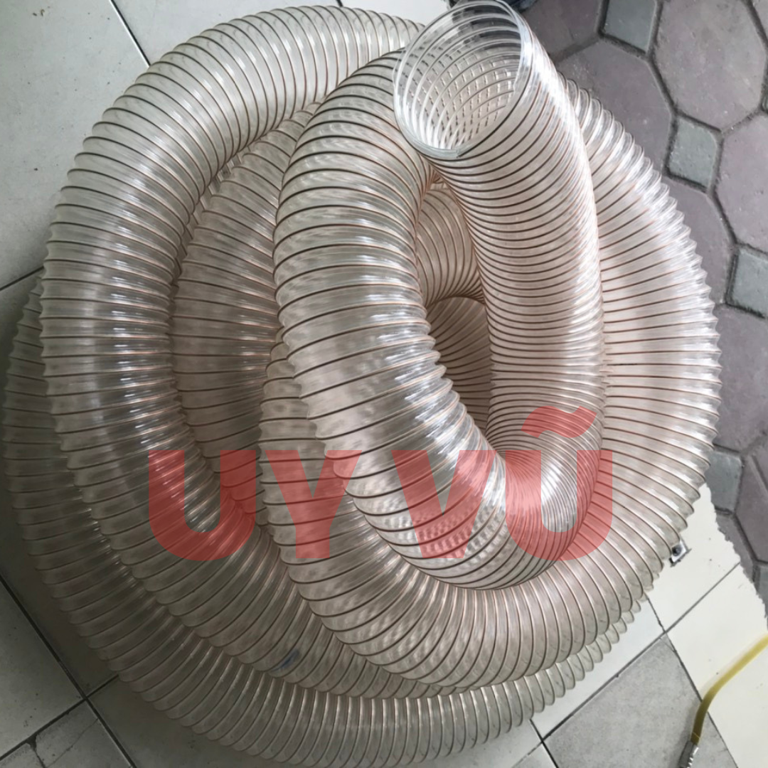 Ống hút bụi PU lõi đồng phi 60mm chống tĩnh điện lắp trong hệ thống hút bụi nhà xưởng