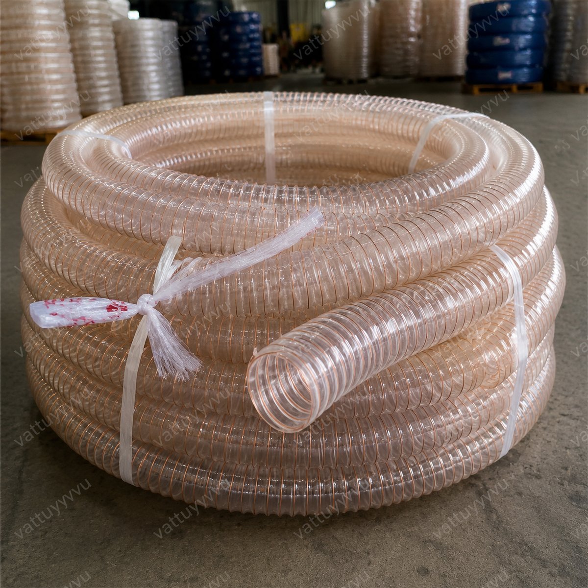Ống hút bụi PU lõi đồng phi 90mm chống tĩnh điện - ảnh thực tế cuộn ống PU lõi đồng