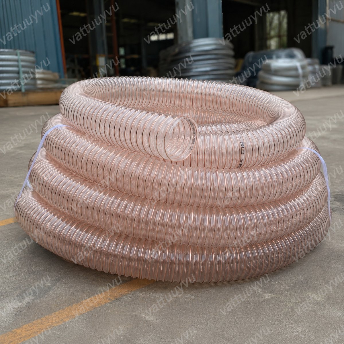 Ống hút bụi PU lõi đồng phi 100mm chống tĩnh điện - ảnh thực tế cuộn ống PU lõi đồng