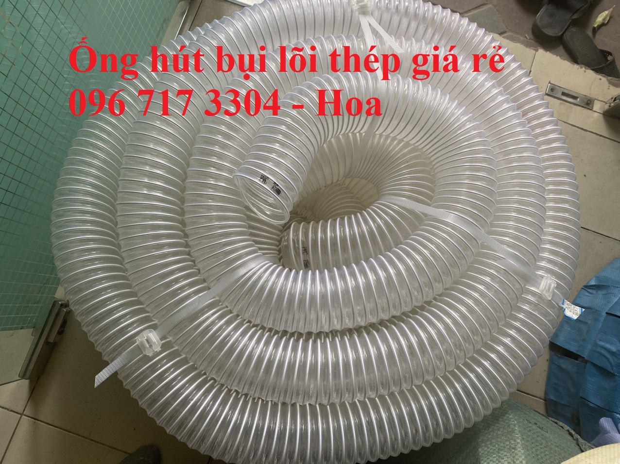 ống hút bụi lõi thép phi 125mm cuộn lớn
